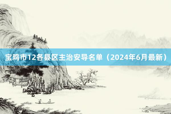 宝鸡市12各县区主治安导名单（2024年6月最新）