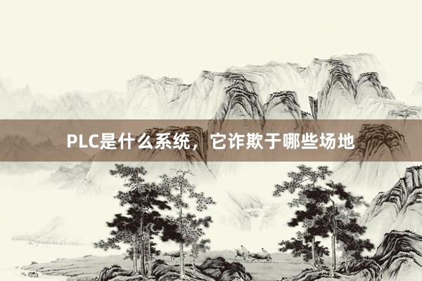 PLC是什么系统，它诈欺于哪些场地