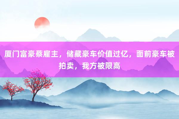 厦门富豪蔡雇主，储藏豪车价值过亿，面前豪车被拍卖，我方被限高