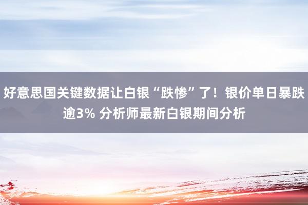 好意思国关键数据让白银“跌惨”了！银价单日暴跌逾3% 分析师最新白银期间分析