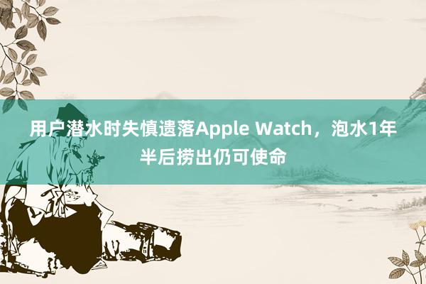 用户潜水时失慎遗落Apple Watch，泡水1年半后捞出仍可使命