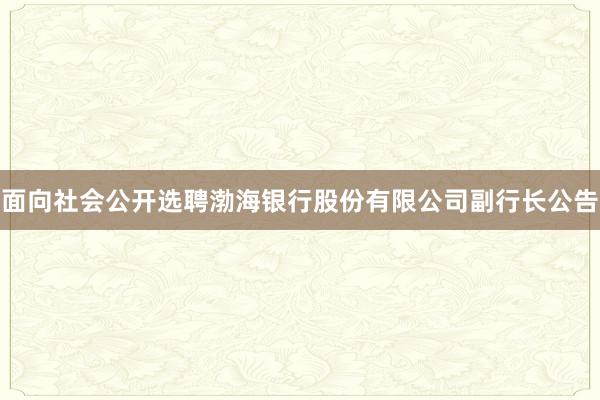 面向社会公开选聘渤海银行股份有限公司副行长公告