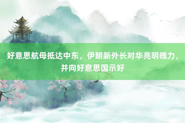 好意思航母抵达中东，伊朗新外长对华亮明魄力，并向好意思国示好