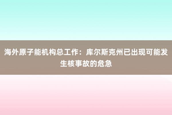 海外原子能机构总工作：库尔斯克州已出现可能发生核事故的危急