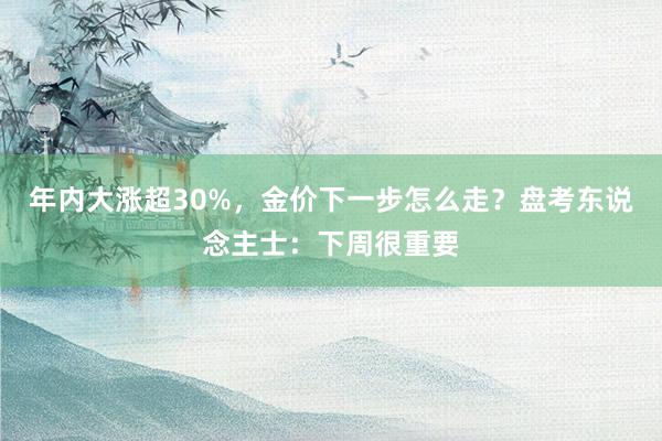 年内大涨超30%，金价下一步怎么走？盘考东说念主士：下周很重要