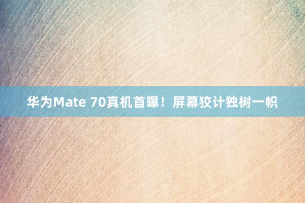 华为Mate 70真机首曝！屏幕狡计独树一帜